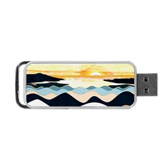 Sea Waves Wave Painting Ocean Water Portable Usb Flash (one Side) by Wegoenart