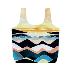 Sea Waves Wave Painting Ocean Water Full Print Recycle Bag (m) by Wegoenart