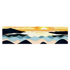 Sea Waves Wave Painting Ocean Water Oblong Satin Scarf (16  X 60 ) by Wegoenart