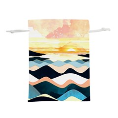 Sea Waves Wave Painting Ocean Water Lightweight Drawstring Pouch (l) by Wegoenart