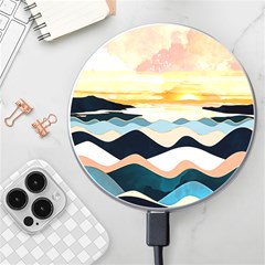 Sea Waves Wave Painting Ocean Water Wireless Charger by Wegoenart