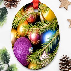 Background Of Christmas Decoration Ornament (oval) by artworkshop