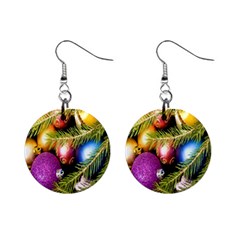 Background Of Christmas Decoration Mini Button Earrings by artworkshop