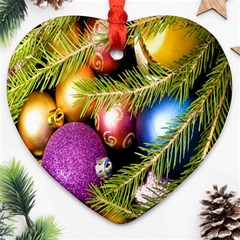 Background Of Christmas Decoration Heart Ornament (two Sides)