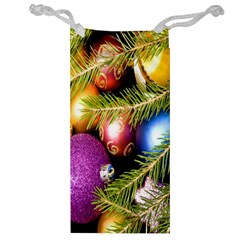 Background Of Christmas Decoration Jewelry Bag by artworkshop