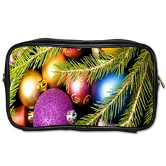 Background Of Christmas Decoration Toiletries Bag (two Sides)