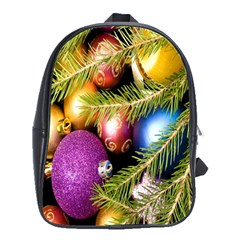 Background Of Christmas Decoration School Bag (large) by artworkshop