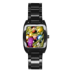 Background Of Christmas Decoration Stainless Steel Barrel Watch by artworkshop