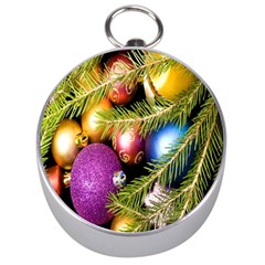 Background Of Christmas Decoration Silver Compasses by artworkshop