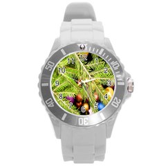 Christmas Candy 2 Round Plastic Sport Watch (l) by artworkshop