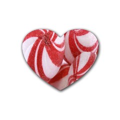 Christmas Candy Rubber Coaster (heart) by artworkshop