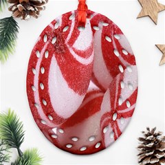 Christmas Candy Oval Filigree Ornament (two Sides) by artworkshop