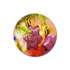 Christmas Decoration 5 Rubber Round Coaster (4 Pack) by artworkshop