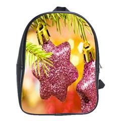 Christmas Decoration 5 School Bag (large) by artworkshop