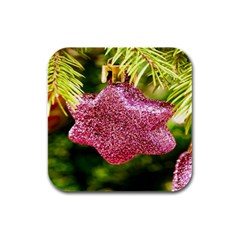 Christmas Decoration 6 Rubber Square Coaster (4 Pack) by artworkshop