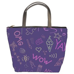 Background Doodle Pattern Beautiful Bucket Bag