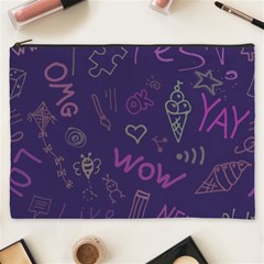 Background Doodle Pattern Beautiful Cosmetic Bag (xxxl) by Wegoenart