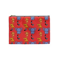 Elephant Cartoon Animal Monkey Cosmetic Bag (medium) by Wegoenart