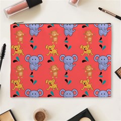 Elephant Cartoon Animal Monkey Cosmetic Bag (xl) by Wegoenart