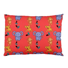 Elephant Cartoon Animal Monkey Pillow Case (two Sides) by Wegoenart