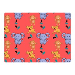 Elephant Cartoon Animal Monkey Double Sided Flano Blanket (mini)  by Wegoenart