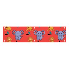 Elephant Cartoon Animal Monkey Banner And Sign 4  X 1  by Wegoenart