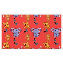 Elephant Cartoon Animal Monkey Banner And Sign 7  X 4  by Wegoenart