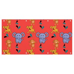 Elephant Cartoon Animal Monkey Banner And Sign 8  X 4  by Wegoenart