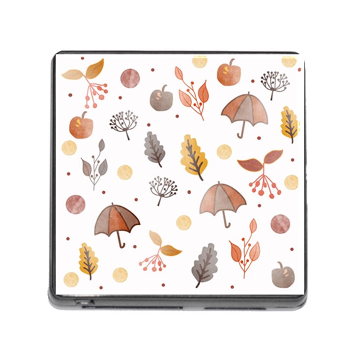 Autumn Leaf Leaves Nature Art Boho Background Memory Card Reader (Square 5 Slot)