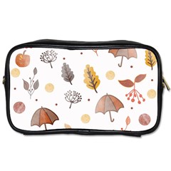 Autumn Leaf Leaves Nature Art Boho Background Toiletries Bag (two Sides) by Wegoenart