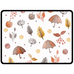 Autumn Leaf Leaves Nature Art Boho Background Fleece Blanket (large)  by Wegoenart