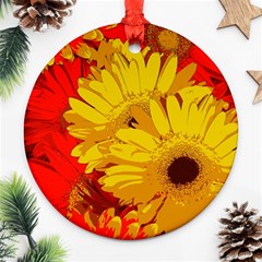 Flower Daisies Bloom Blossom Ornament (round) by Wegoenart