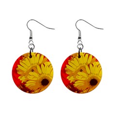 Flower Daisies Bloom Blossom Mini Button Earrings by Wegoenart