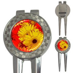 Flower Daisies Bloom Blossom 3-in-1 Golf Divots by Wegoenart