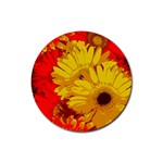 Flower Daisies Bloom Blossom Rubber Coaster (Round) Front