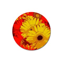 Flower Daisies Bloom Blossom Magnet 3  (round) by Wegoenart