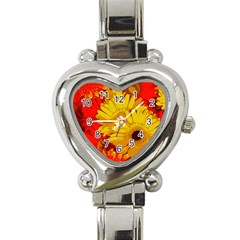 Flower Daisies Bloom Blossom Heart Italian Charm Watch by Wegoenart