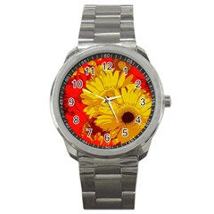 Flower Daisies Bloom Blossom Sport Metal Watch by Wegoenart