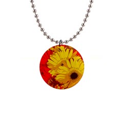 Flower Daisies Bloom Blossom 1  Button Necklace by Wegoenart