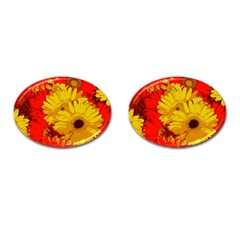 Flower Daisies Bloom Blossom Cufflinks (oval) by Wegoenart