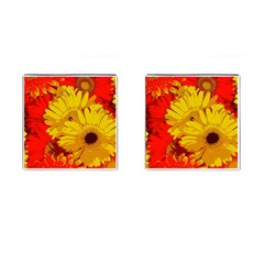 Flower Daisies Bloom Blossom Cufflinks (square) by Wegoenart