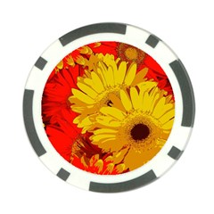 Flower Daisies Bloom Blossom Poker Chip Card Guard by Wegoenart