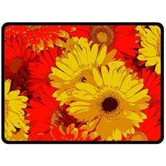 Flower Daisies Bloom Blossom Fleece Blanket (large)  by Wegoenart