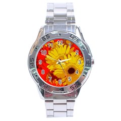 Flower Daisies Bloom Blossom Stainless Steel Analogue Watch by Wegoenart