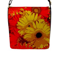 Flower Daisies Bloom Blossom Flap Closure Messenger Bag (l) by Wegoenart