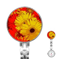 Flower Daisies Bloom Blossom Stainless Steel Nurses Watch by Wegoenart