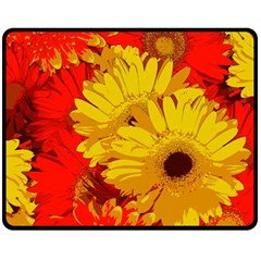 Flower Daisies Bloom Blossom Double Sided Fleece Blanket (medium)  by Wegoenart