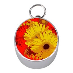 Flower Daisies Bloom Blossom Mini Silver Compasses by Wegoenart