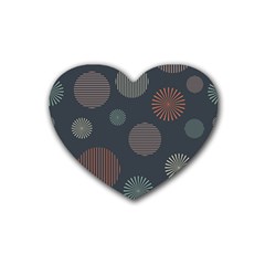 Background Pattern Wallpaper Rubber Coaster (heart) by Wegoenart