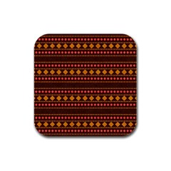 Geometric Pattern Diamond Art Pattern Rubber Square Coaster (4 pack)